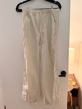 Women’s Beige Drawstring Nylon Pants